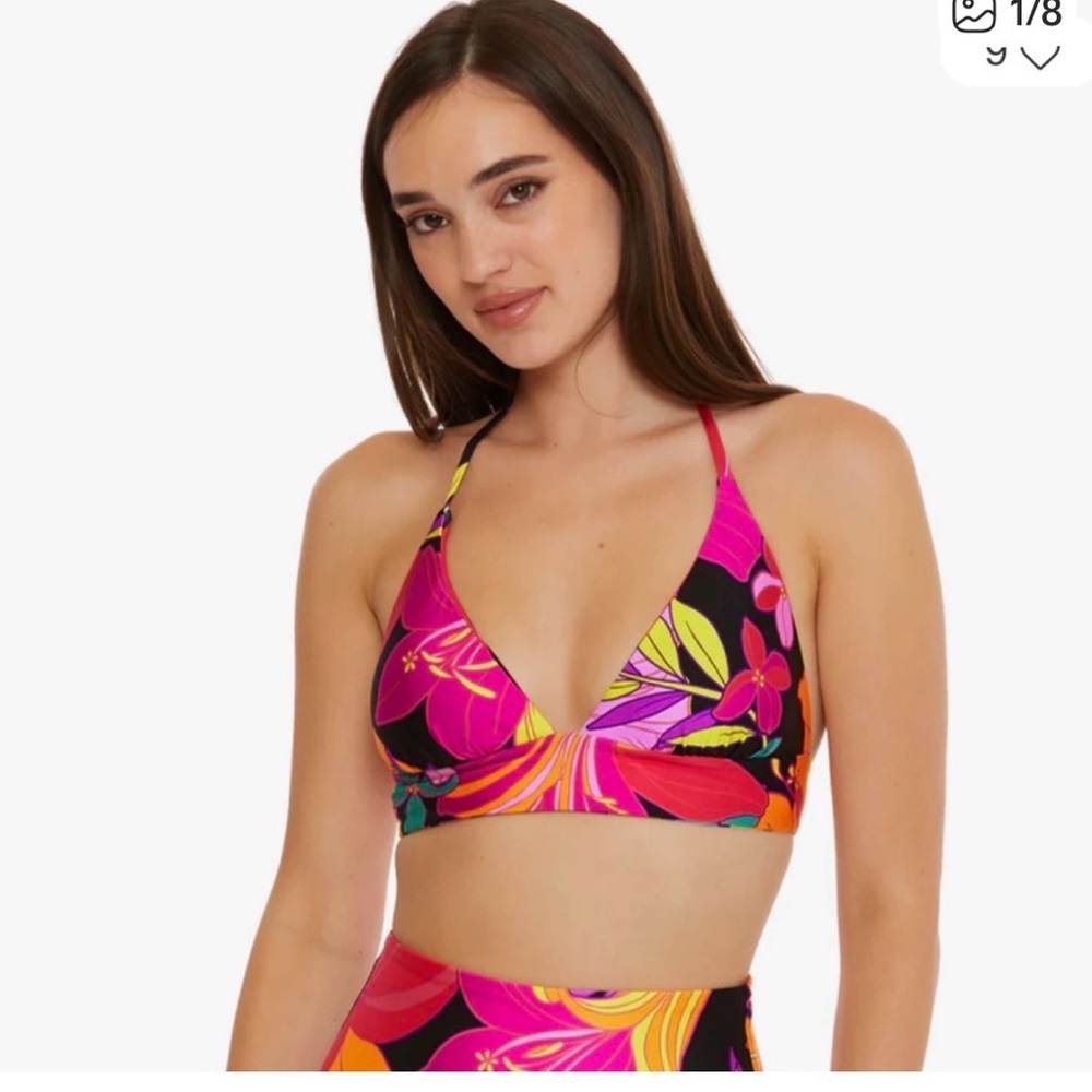Trina Turk Solar Reversible Bikini Top - size 8